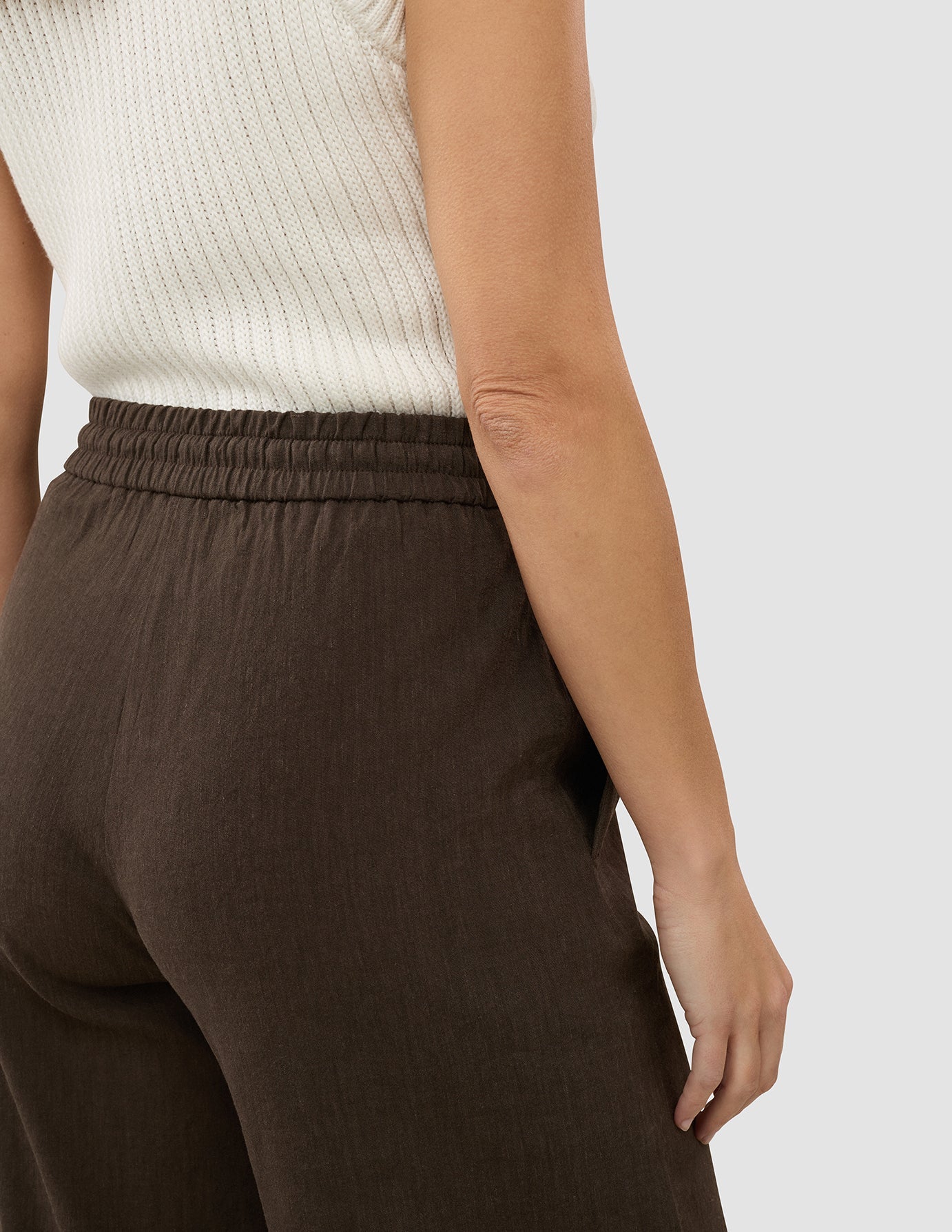 Linen Set Espresso Short Sleeved Shirt & Relaxed Pants