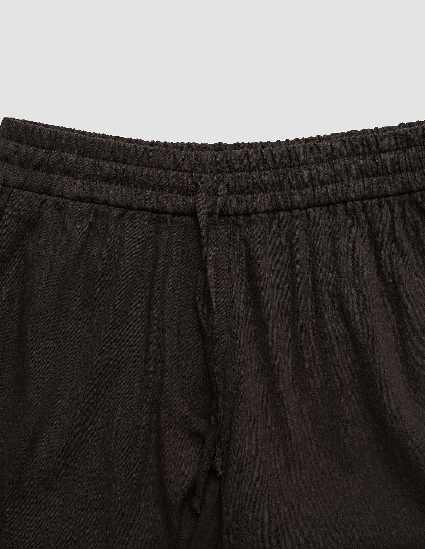 Linen Set Espresso Long Sleeved Shirt & Relaxed Shorts