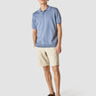 Silk / Cotton Short Sleeve Polo Cloud Blue