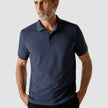 Model wearing a Piquet Polo Shirt Navy