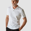 Model wearing a Piquet Polo Shirt White