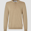 Premium Merino Long Sleeve Polo Sahara