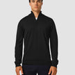 Premium Merino Half Zip Black