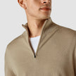 Premium Merino Half Zip Sahara