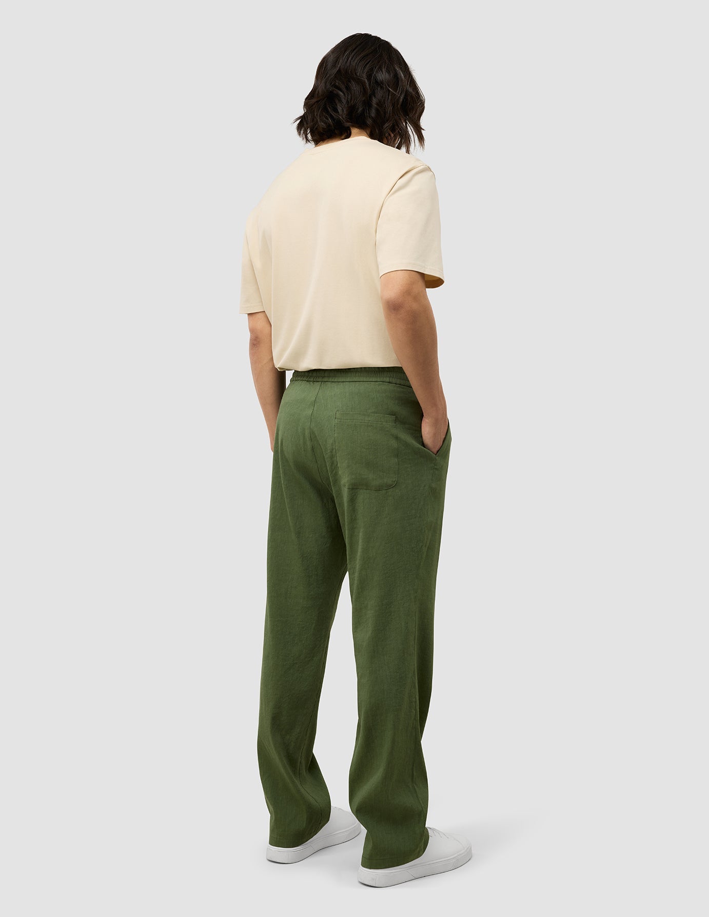 Refined Linen Pants Clover Green