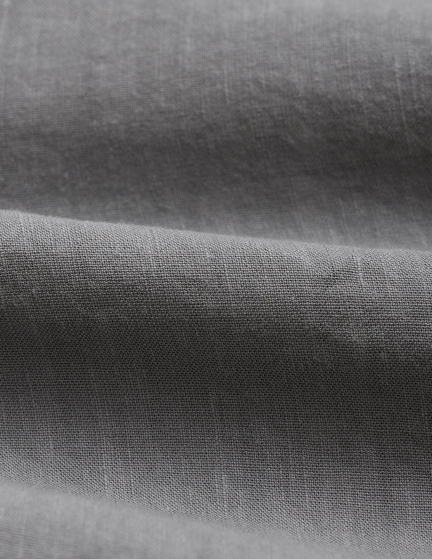 Refined Linen Bowling Short Sleeve Shirt Stone Grey