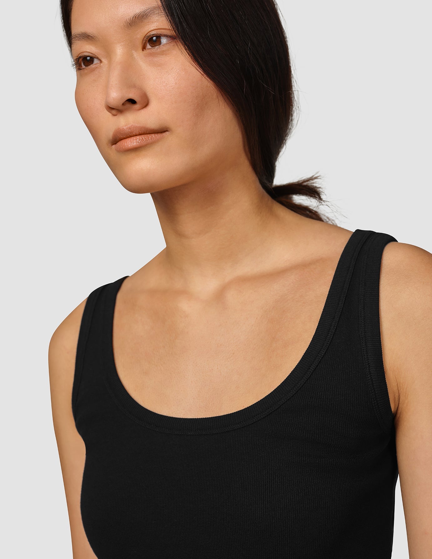 Rib Tank Top Black