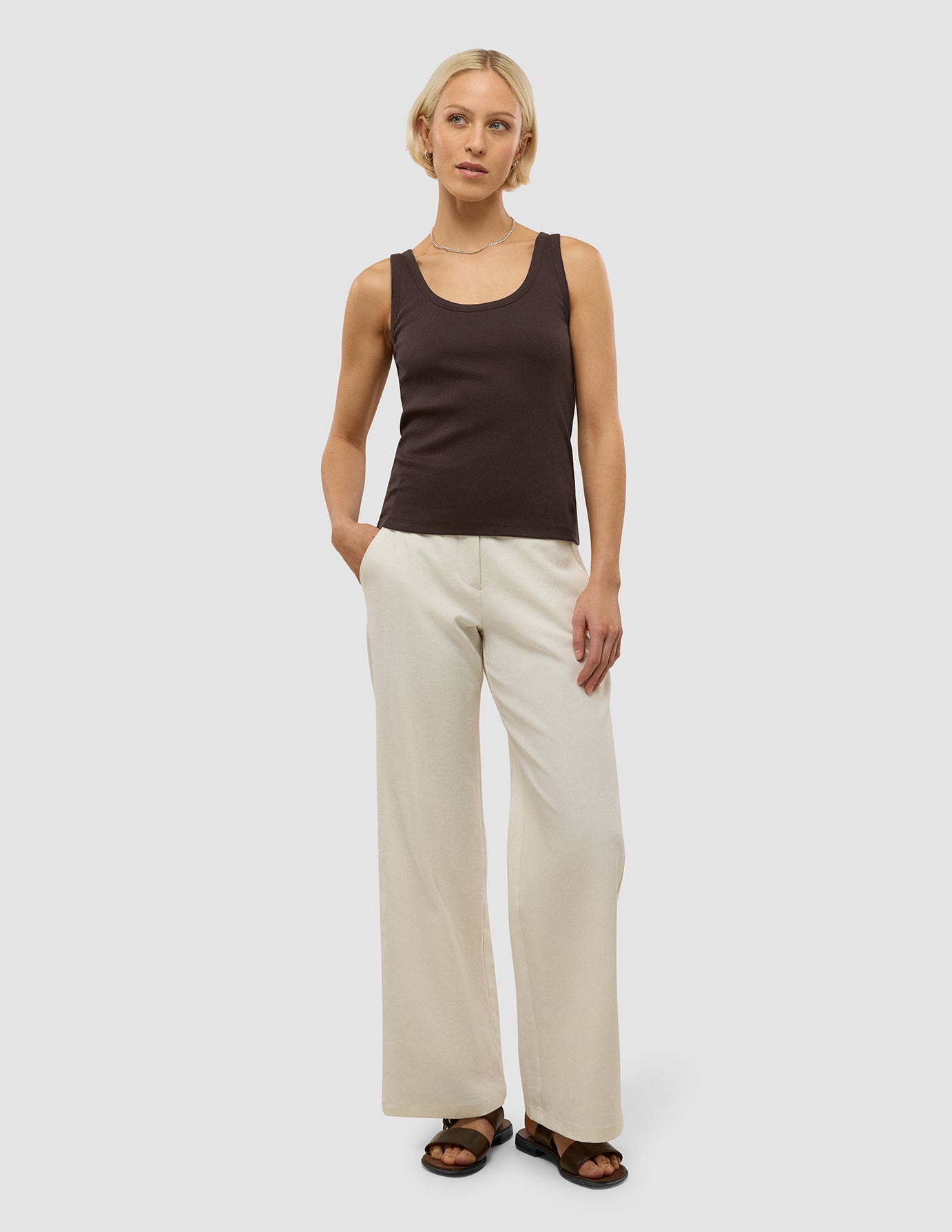 Women's Rib Tank Top Espresso