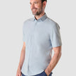 Short-Sleeved Tech Linen Shirt Sea Blue
