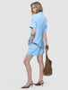 skye set blue haze short sleeved blazer shorts