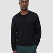 Seamless Premium Merino Knit Crewneck Black