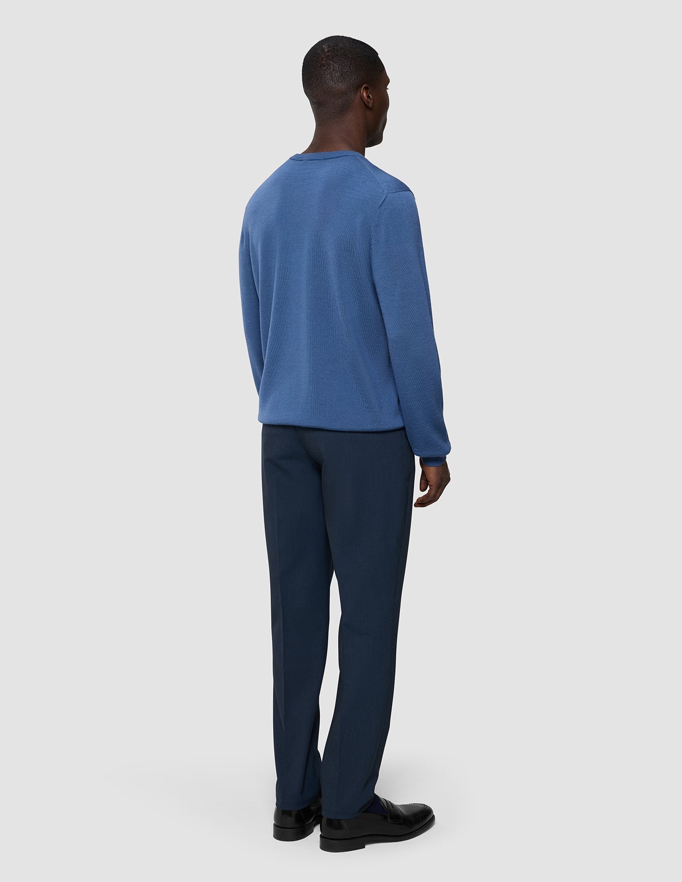 Seamless Premium Merino Knit Crewneck Dusky Blue