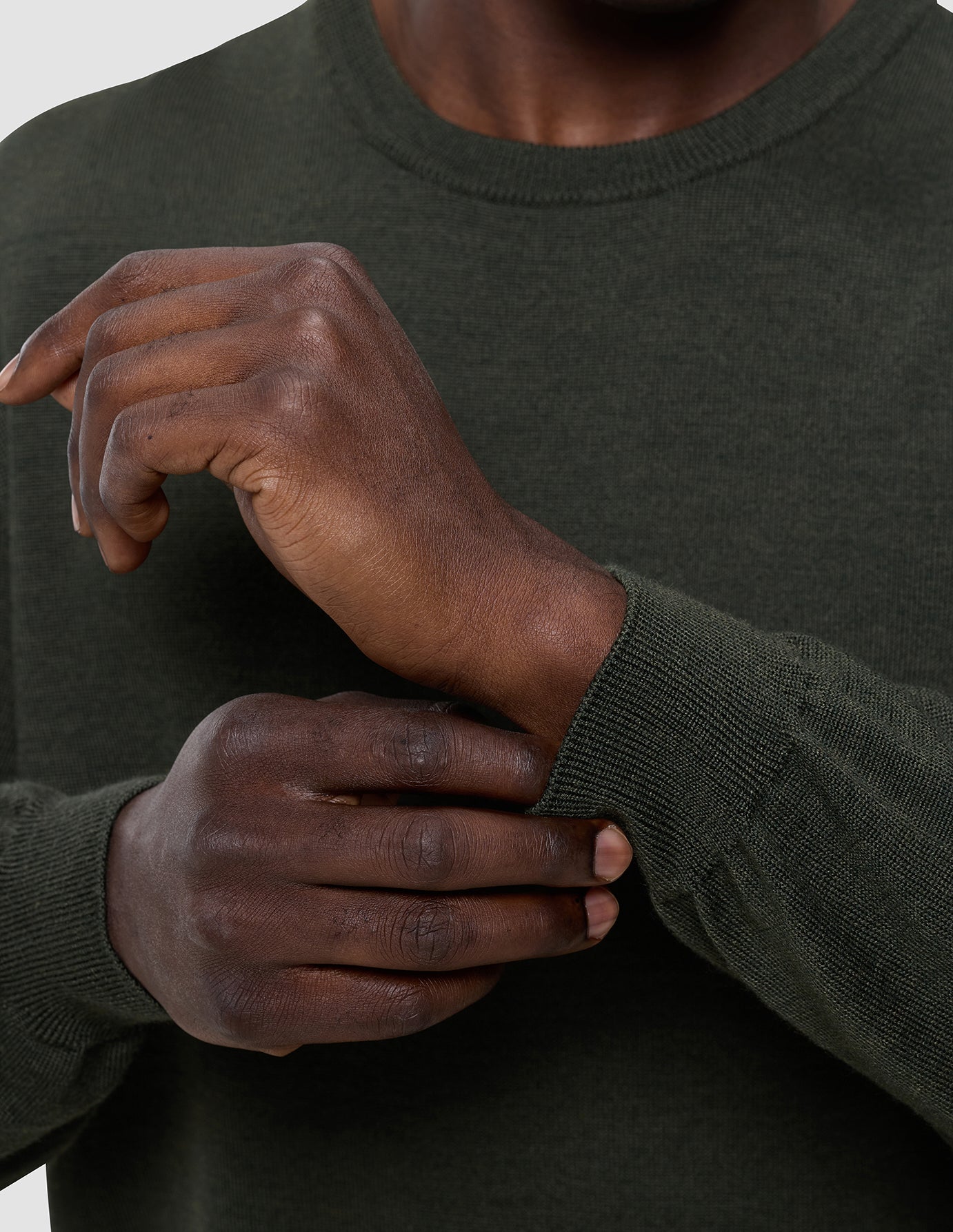 Seamless Premium Merino Knit Crewneck Green Night