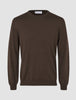 Seamless Premium Merino Knit Crewneck Saddle Brown