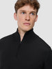 Seamless Premium Merino Knit Half Zip Black