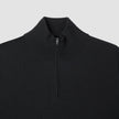 Seamless Premium Merino Knit Half Zip Black