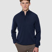 Seamless Premium Merino Knit Half Zip Dark Navy