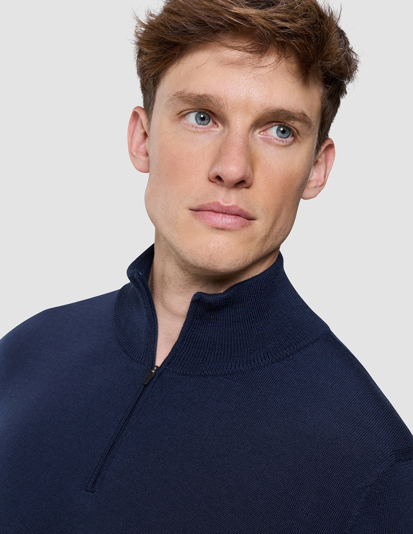 Seamless Premium Merino Knit Half Zip Dark Navy