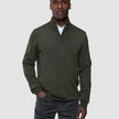 Seamless Premium Merino Knit Half Zip Green Night
