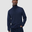 Seamless Premium Merino Knit Turtleneck Dark Navy