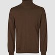 Seamless Premium Merino Knit Turtleneck Saddle Brown