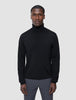 Seamless Premium Merino Knit Turtleneck Black