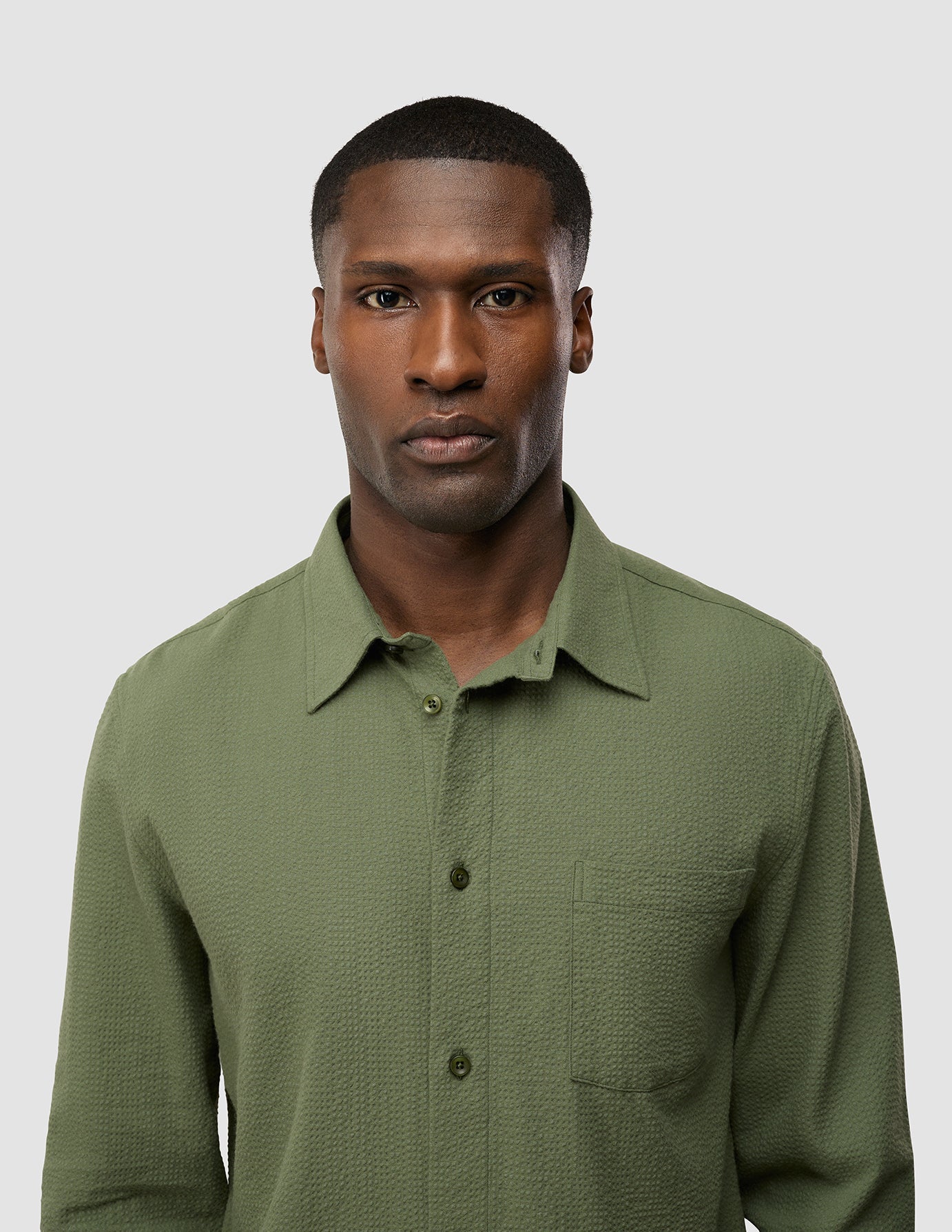 Chemise Casual En Seersucker Clover Green | FAONNER LE NOUVEAU DEMAIN Chemise Casual En Seersucker Clover Green | FAONNER LE NOUVEAU DEMAIN