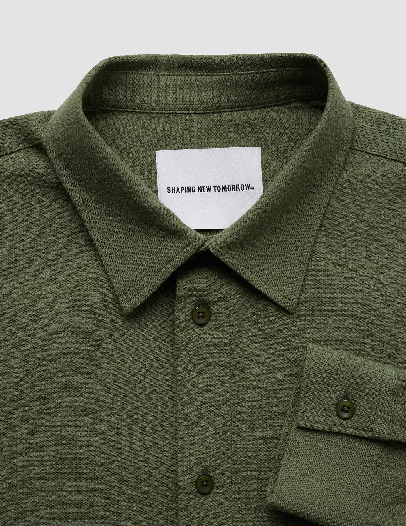 Seersucker Casual Shirt Clover Green