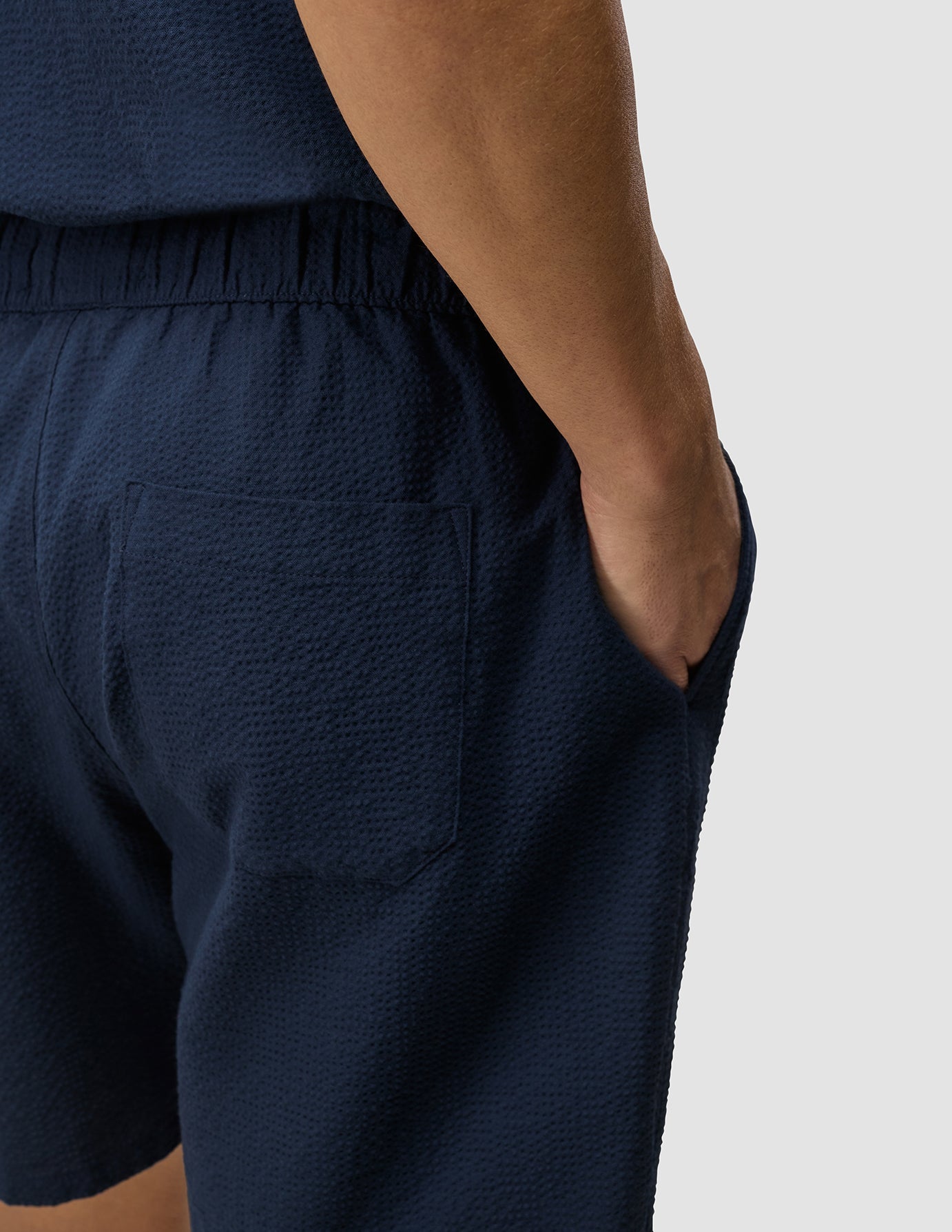 Seersucker Shorts Dark Navy