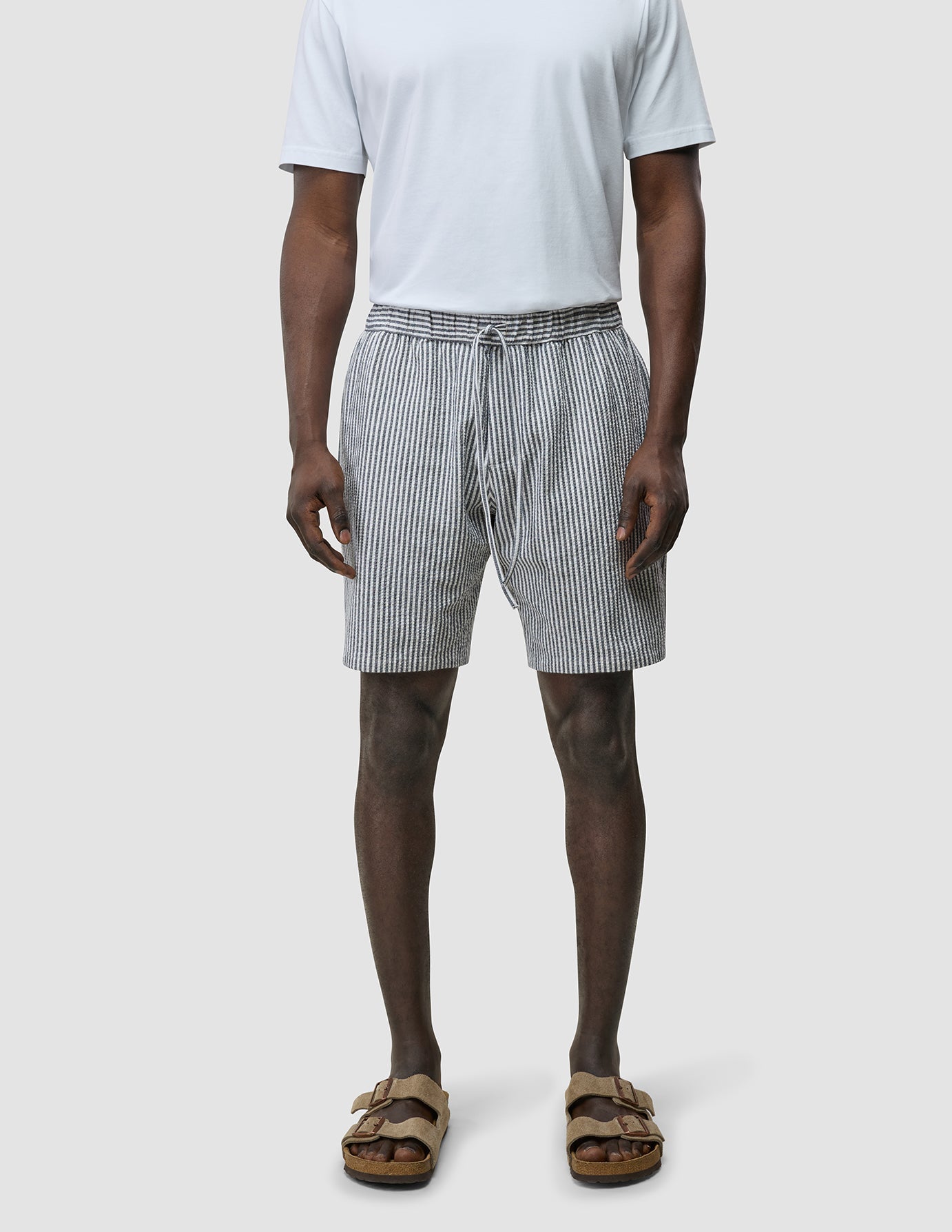 Seersucker Shorts Navy Stripes