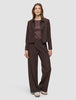 Serene Set Chocolate Herringbone Short Jacket Pants