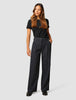 Serene Pants Wide Black Night Pinstripe