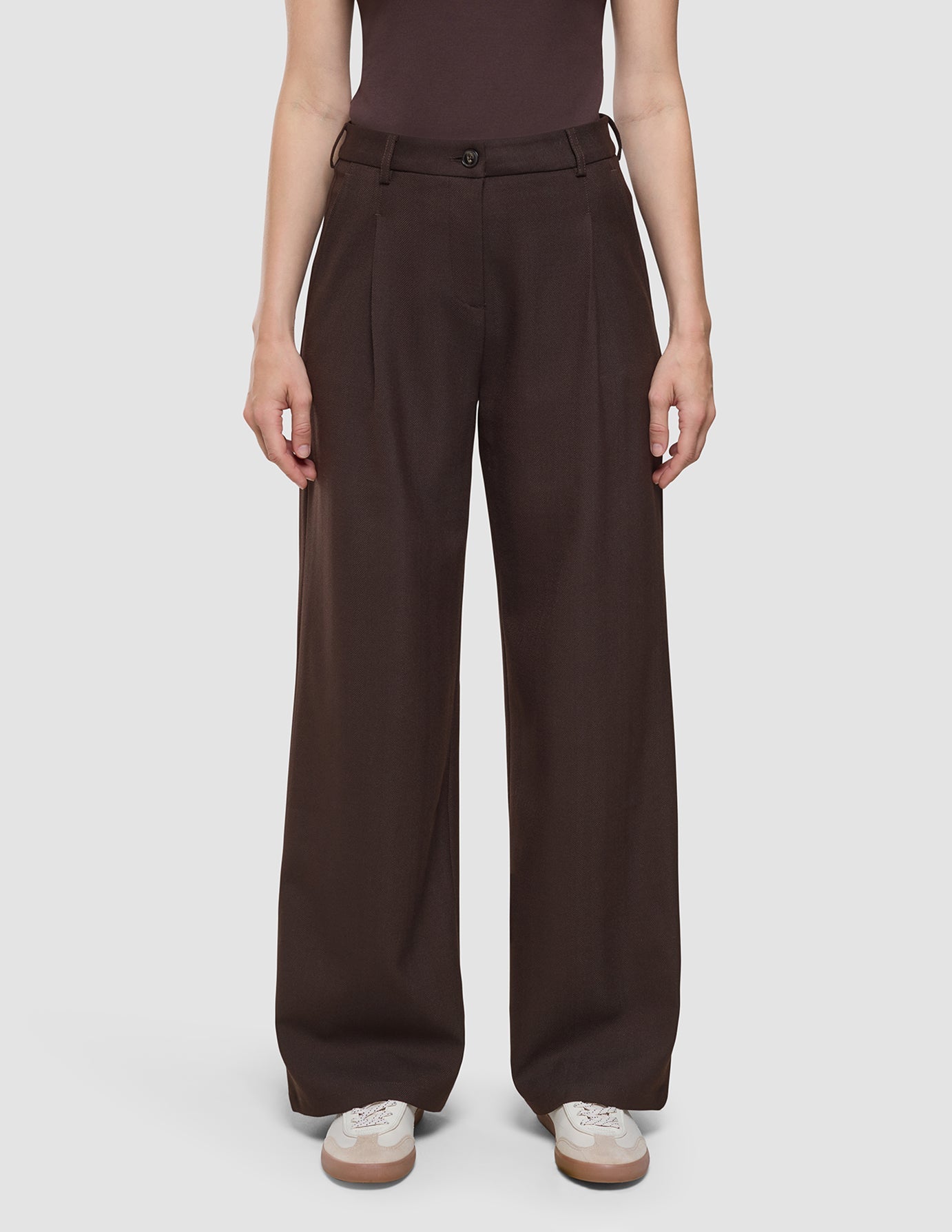 Women's Serene Pants Wide Chocolate Herringbone