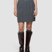 Serene Set Grey Herringbone Short Jacket Short Skirt