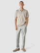 Silk / Cotton Short Sleeve Polo Light Grey