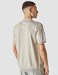 Silk / Cotton Short Sleeve Polo Light Grey