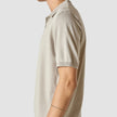 Silk / Cotton Short Sleeve Polo Light Grey