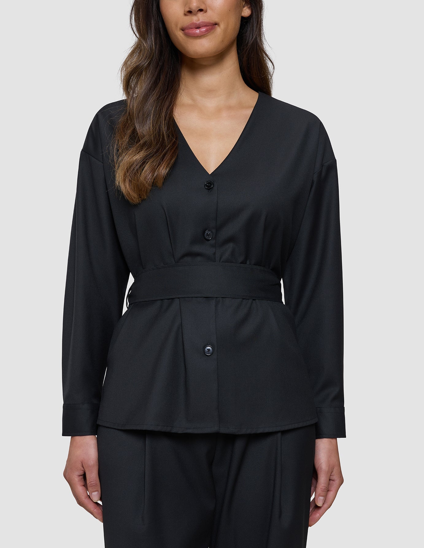 Women's Skye Belted Overshirt Black