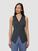 Women's Skye Long Vest Charcoal Melange