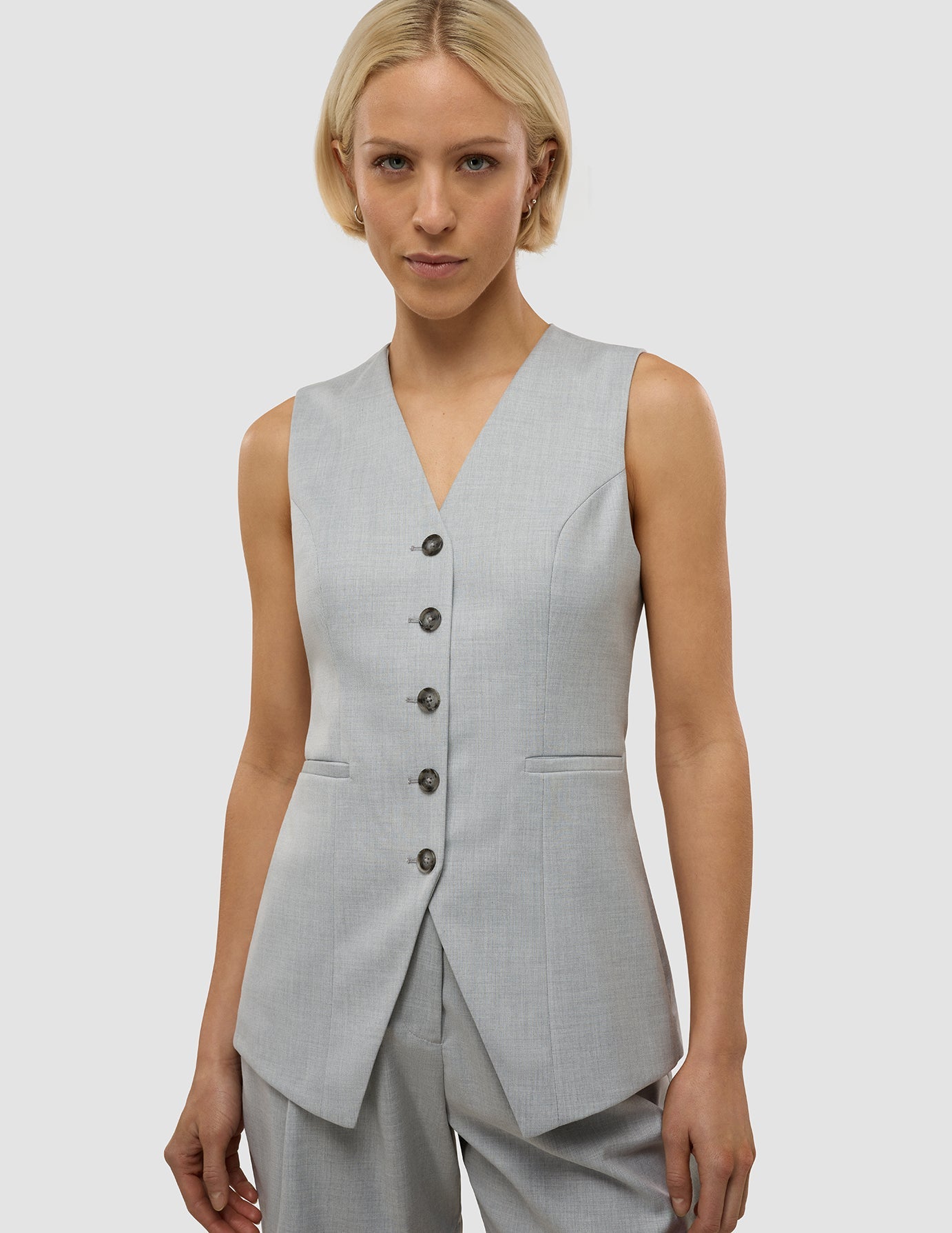 Women's Skye Long Vest Grey Pine Melange