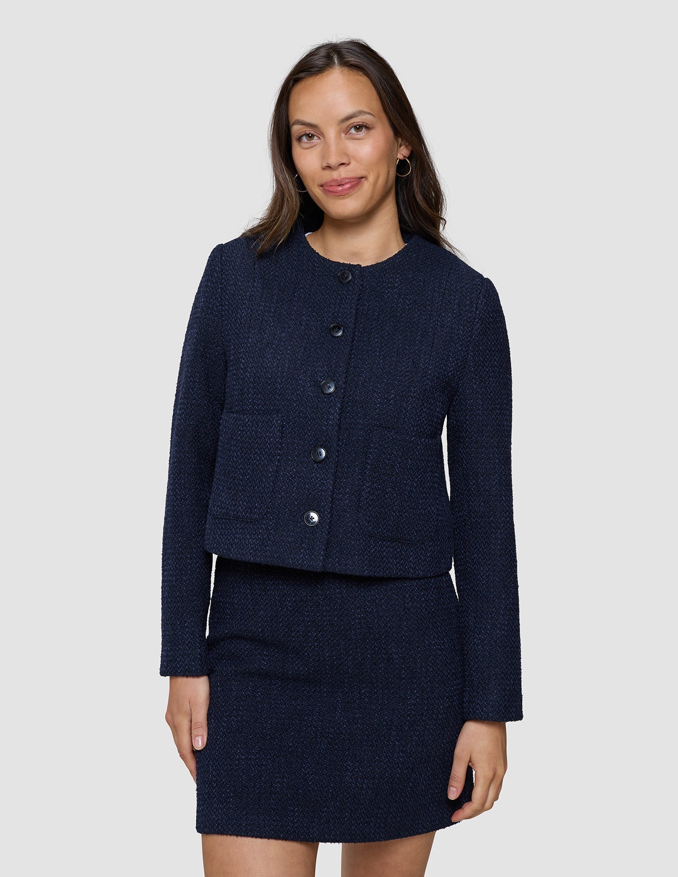 Sorae Set Midnight Blue Short Jacket & Short Skirt | SHAPING NEW