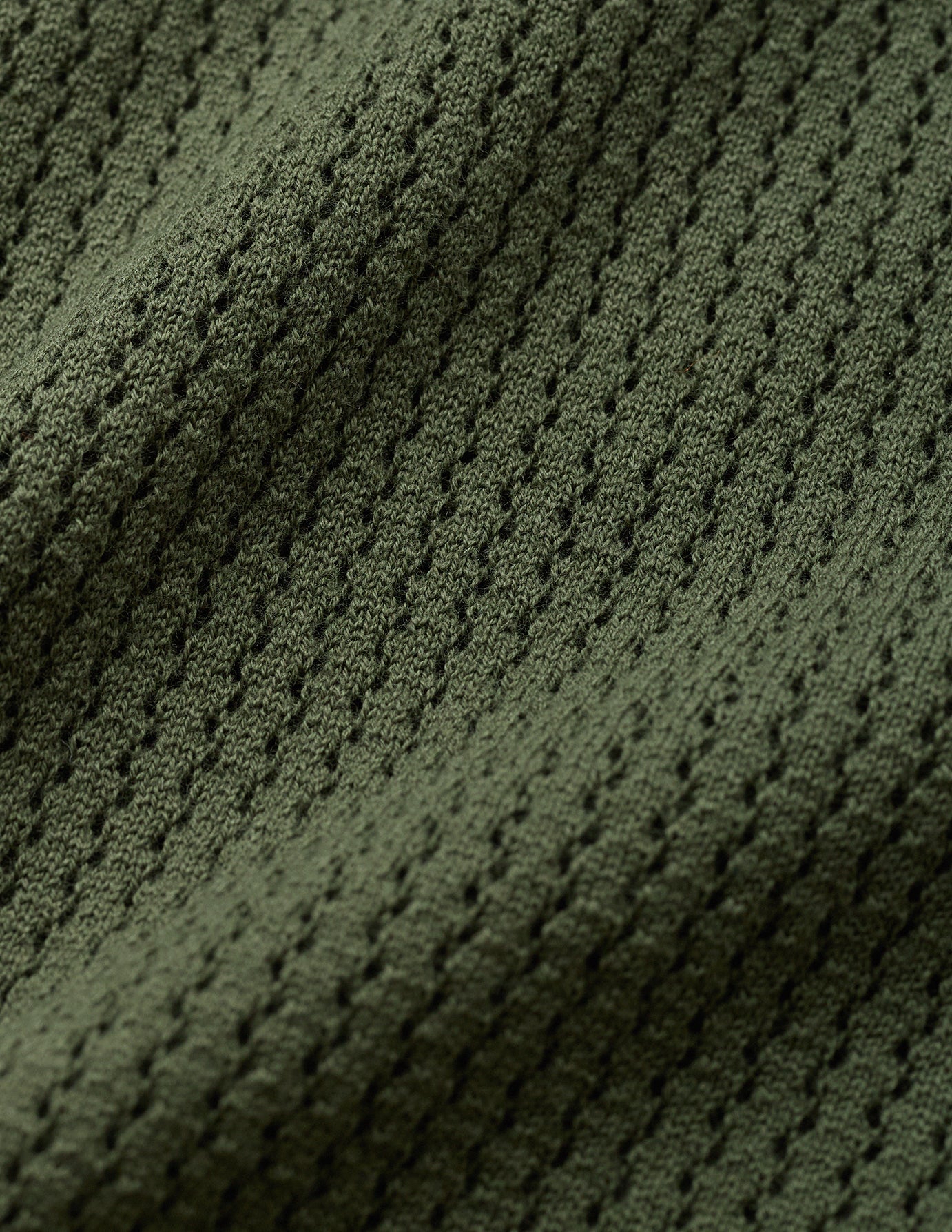 Textured Knitted Short Sleeve Polo Urban Green