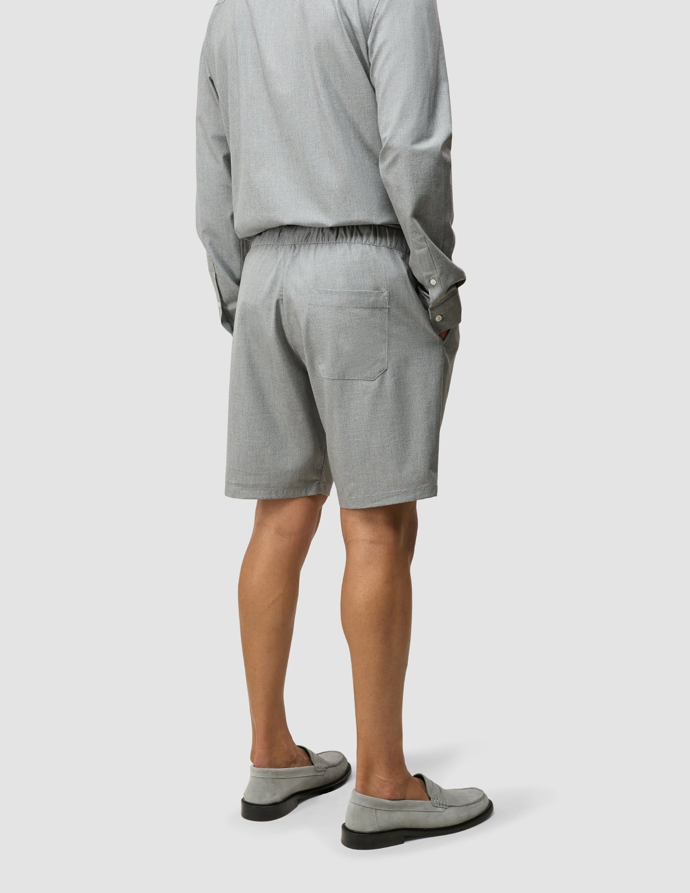 Tech Linen Elastic Shorts Charcoal