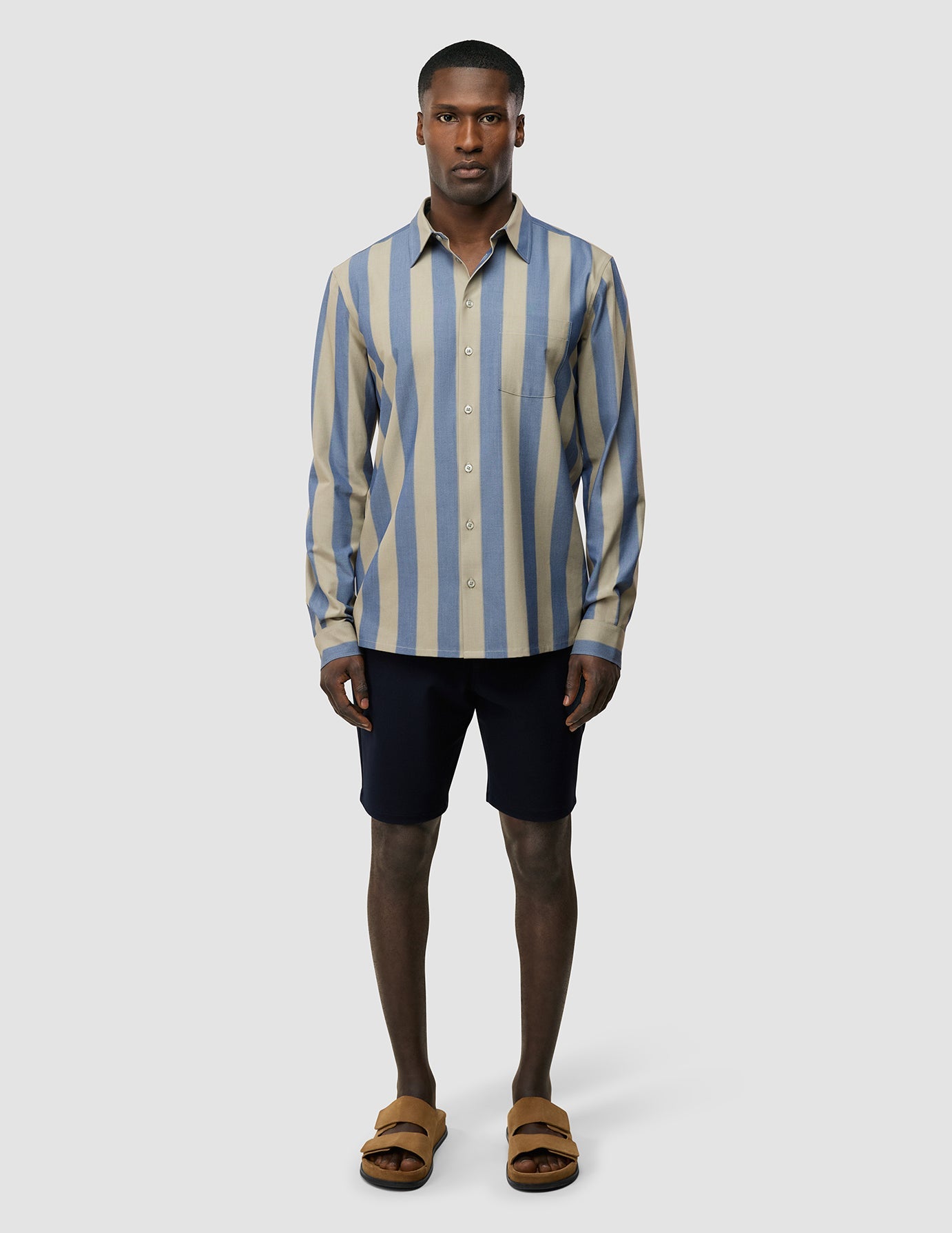 Tech Linen Casual Shirt Coastal Stripes