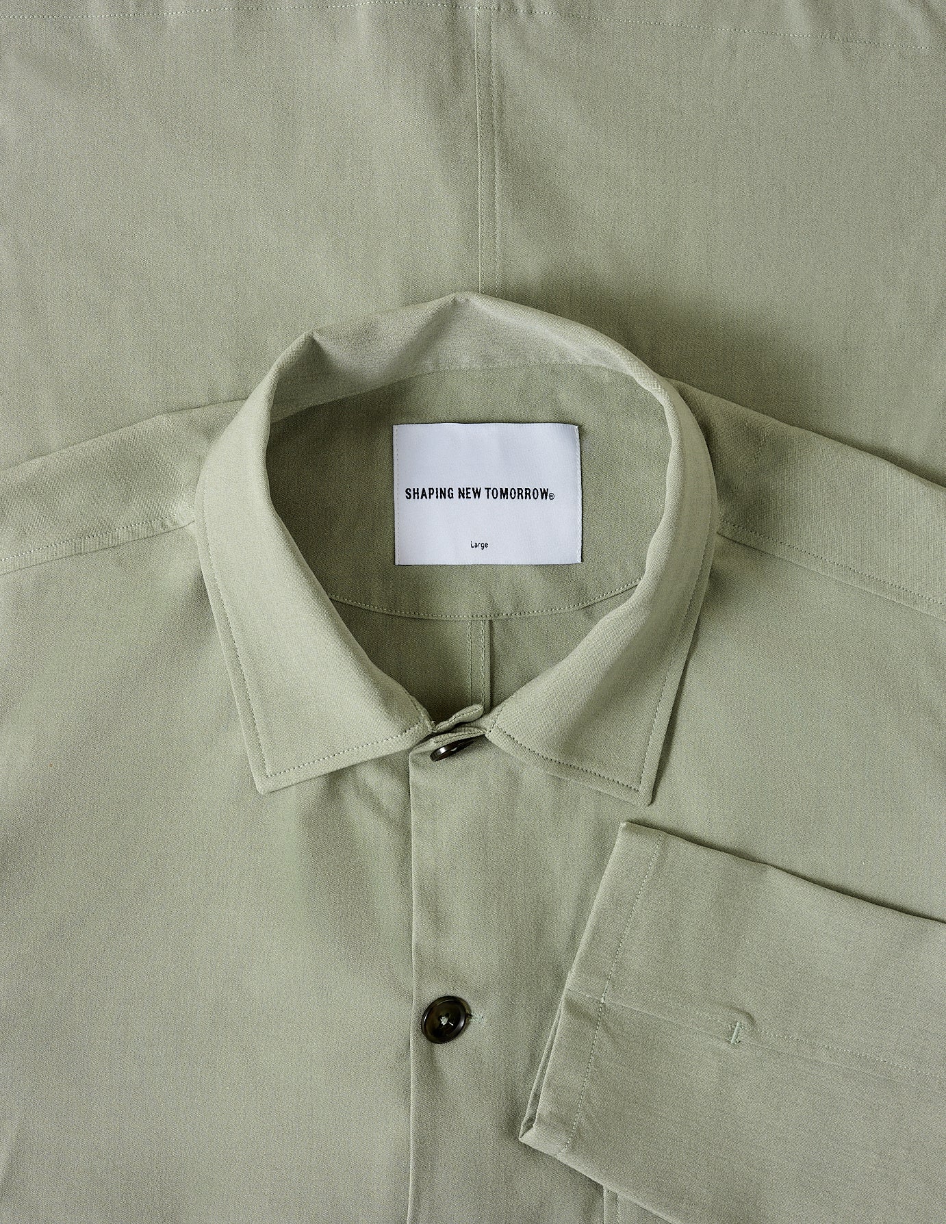 Tech Linen Overshirt Neutral Green