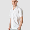 Tech Linen Bowling Short Sleeve Shirt Pure White