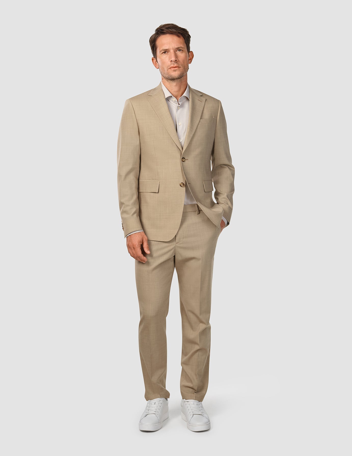 Tech Wool Blazer Sand Regular
