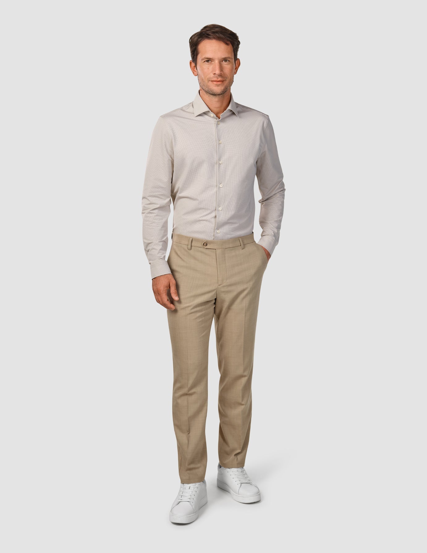 Tech Wool Suit Pants Regular Sand