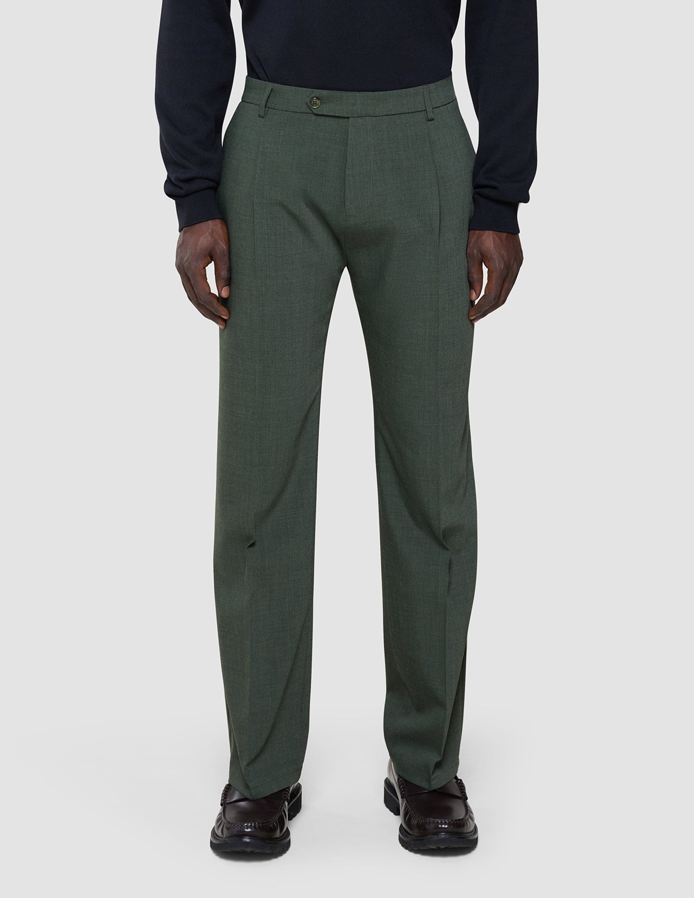 Tech Wool Suit Pants Relaxed Fit Green Night