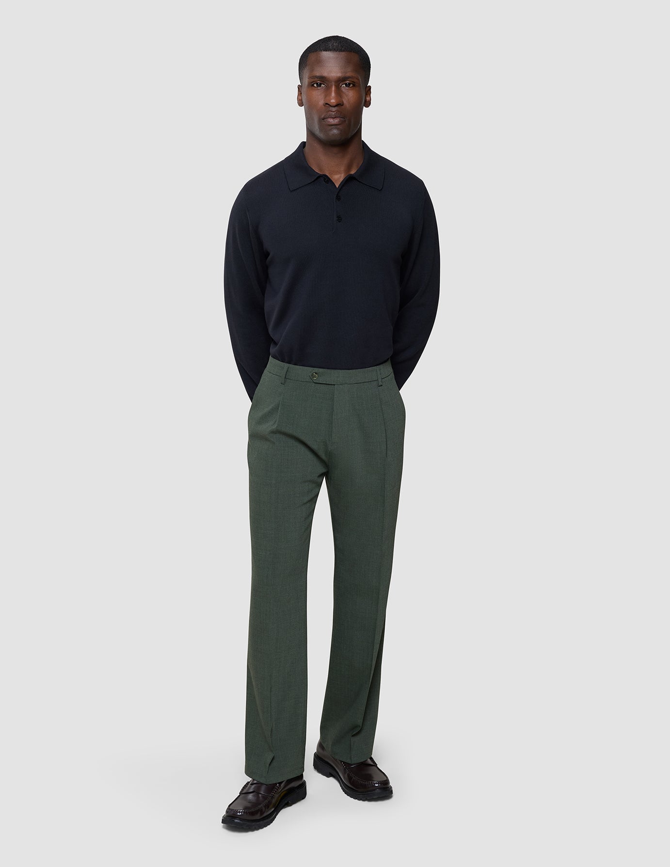 Tech Wool Suit Pants Relaxed Fit Green Night | SHAPING NEW TOMORROW Tech Wool Suit Pants Relaxed Fit Green Night | SHAPING NEW TOMORROW